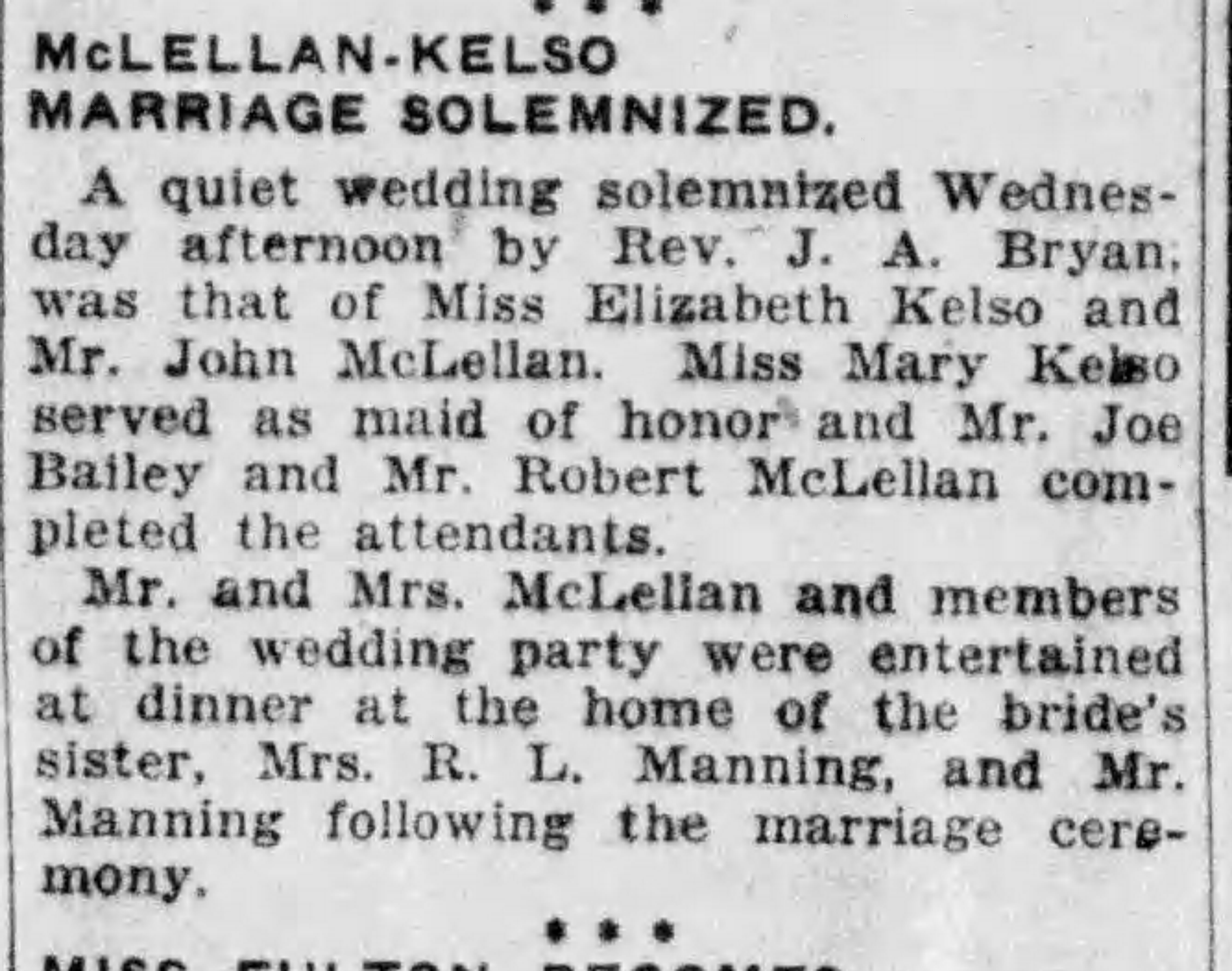 Elizabeth Kelso-John McLellan